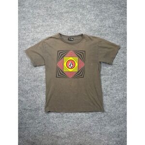Volcom Mens Graphic T-Shirt Large Geometric Stone Logo Skate Surf Tee